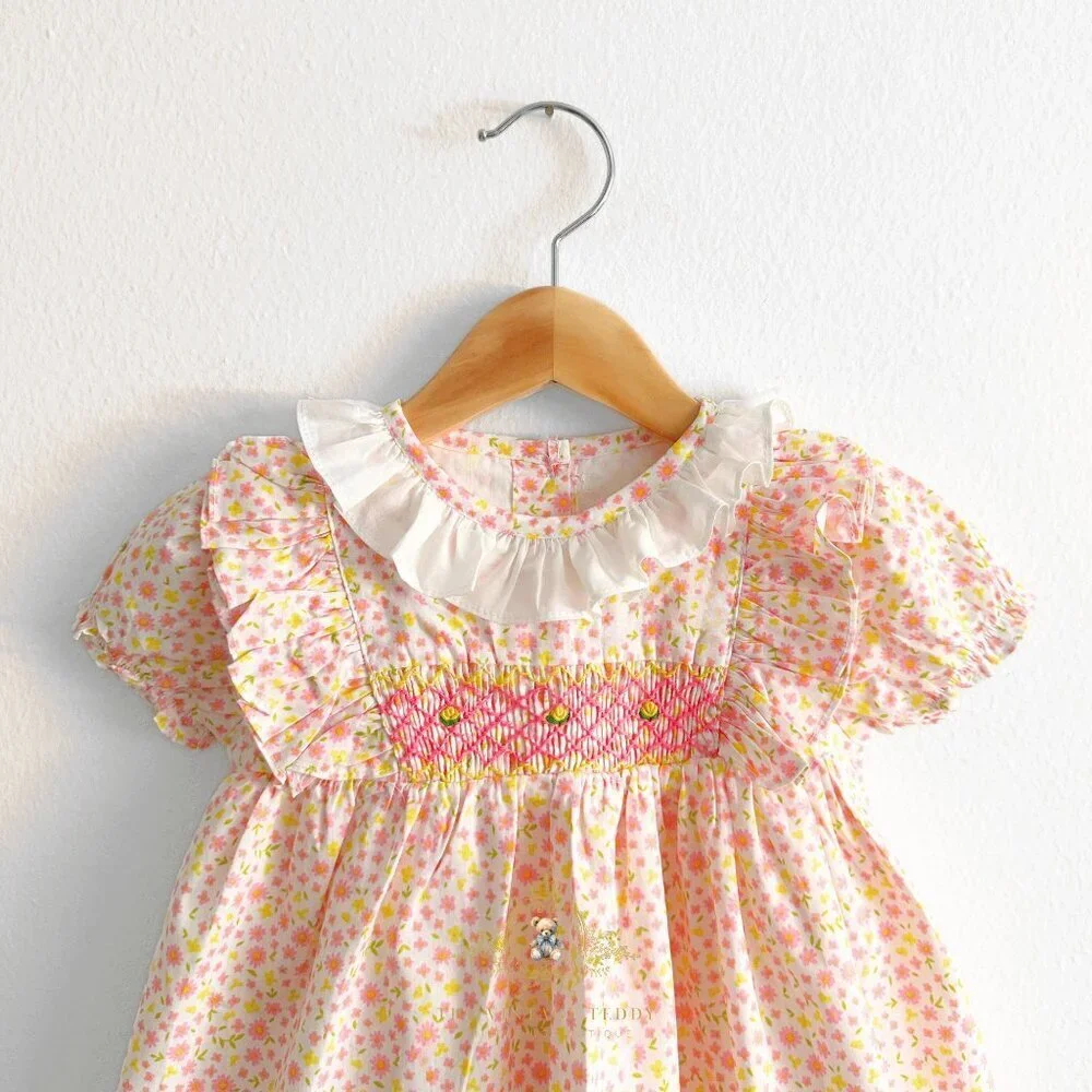 NWT Lovely Girls Smocked Embroidered Dress Bloomer Special Occassion Formal 36M
